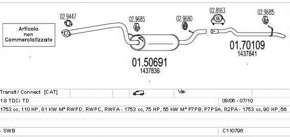 MTS C110796011397 Exhaust System